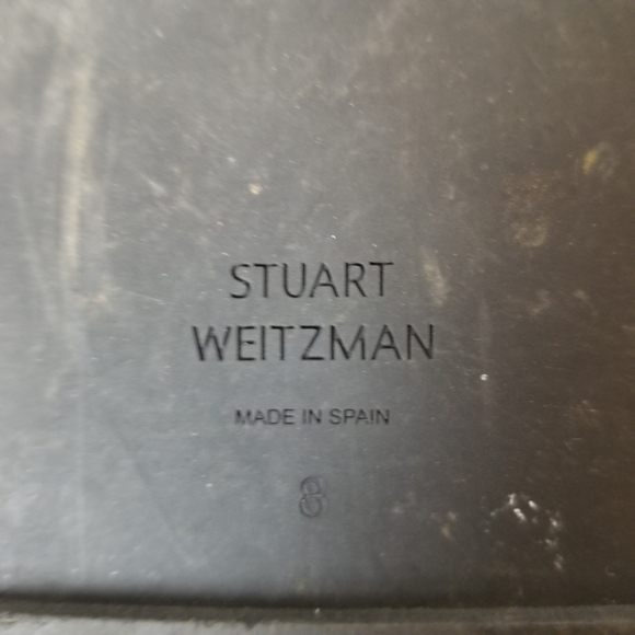 Stuart Weitzman Shalene Leather Black Ruched Strap Slide Sandals - Picture 9 of 11